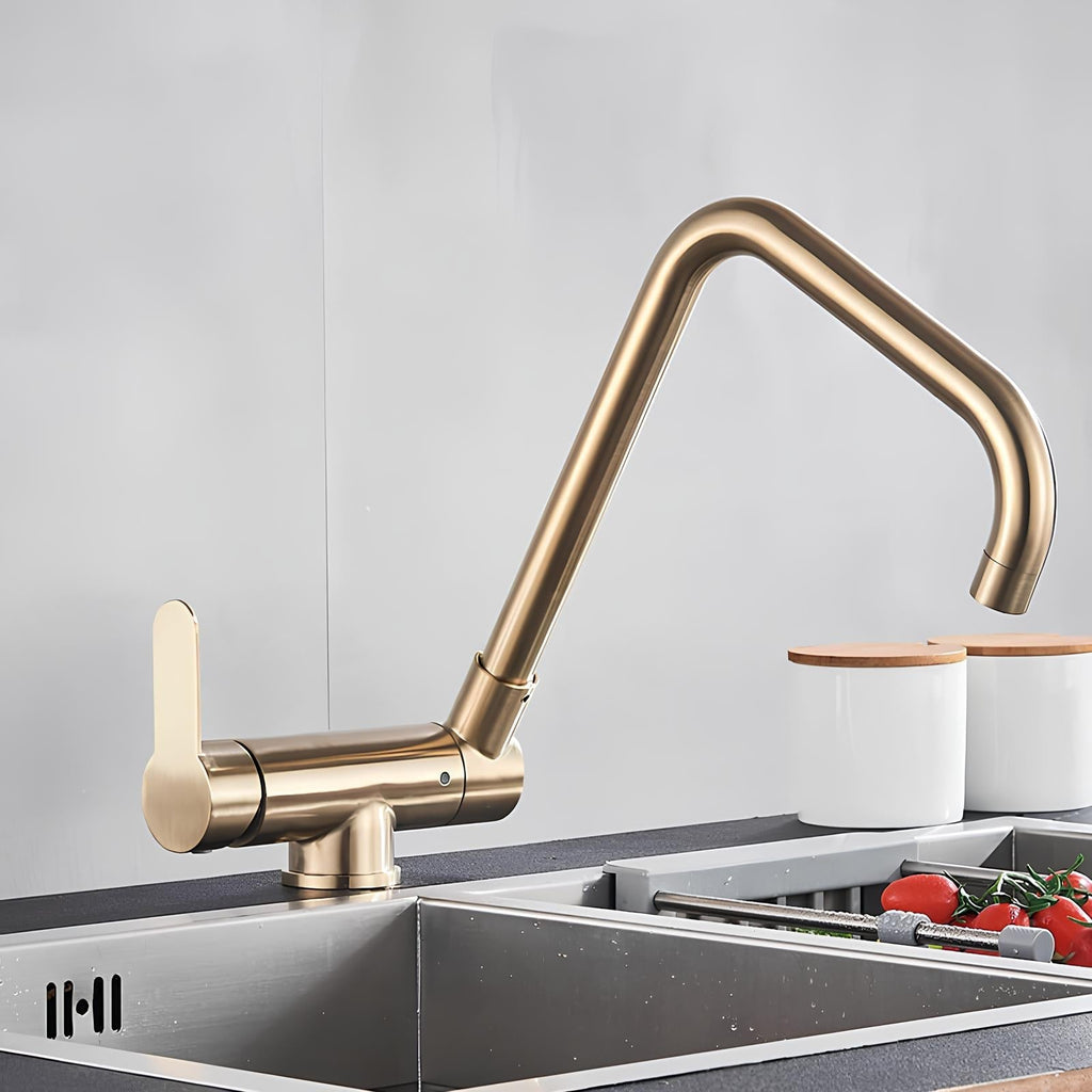 Robinet de cuisine rabattable bec extractible 360°
