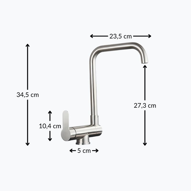Robinet de cuisine rabattable bec extractible 360°