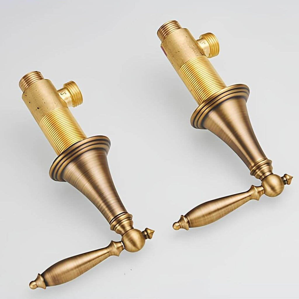 Robinet lavabo 3 trous bronze antique double poignée