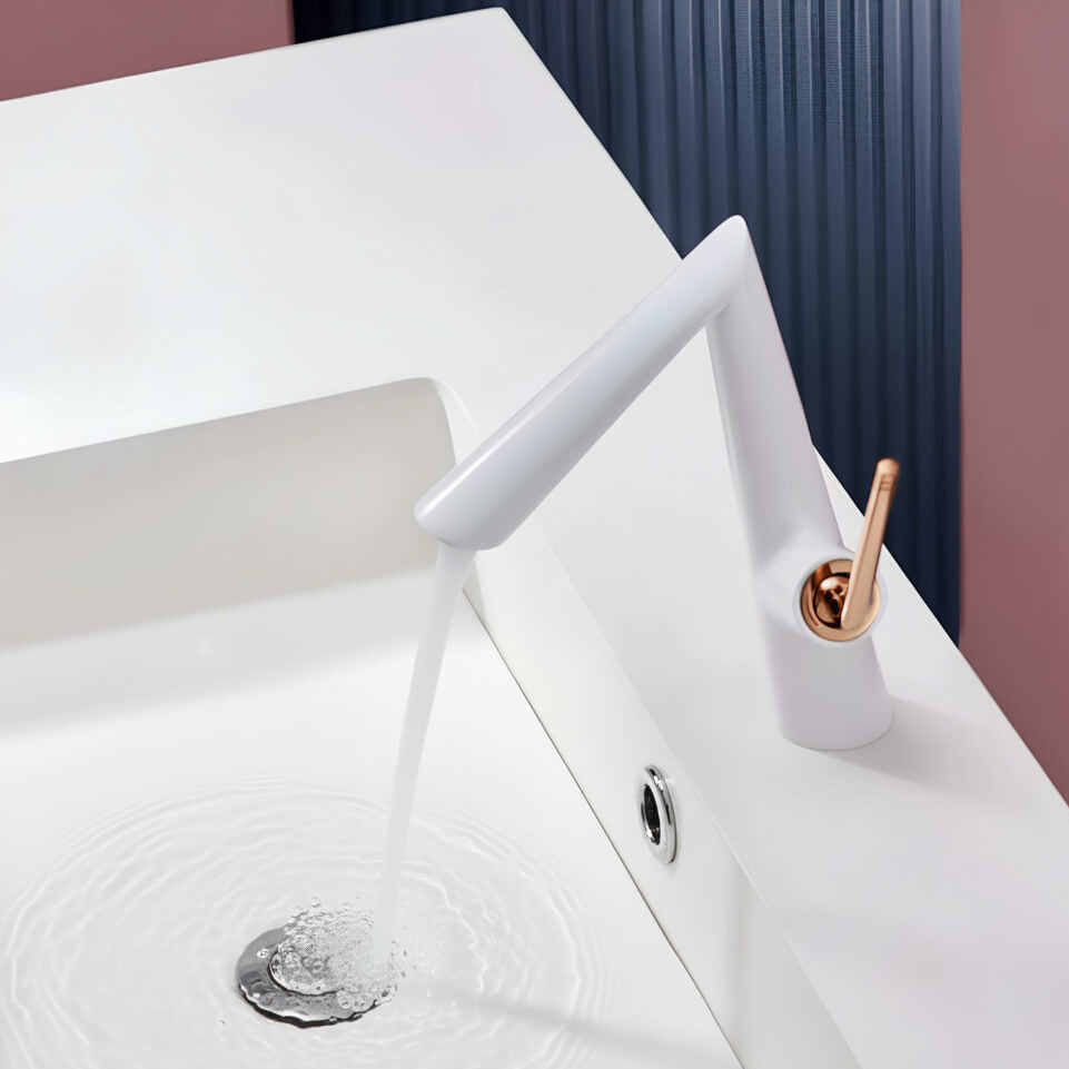 Robinet de lavabo contemporain levier