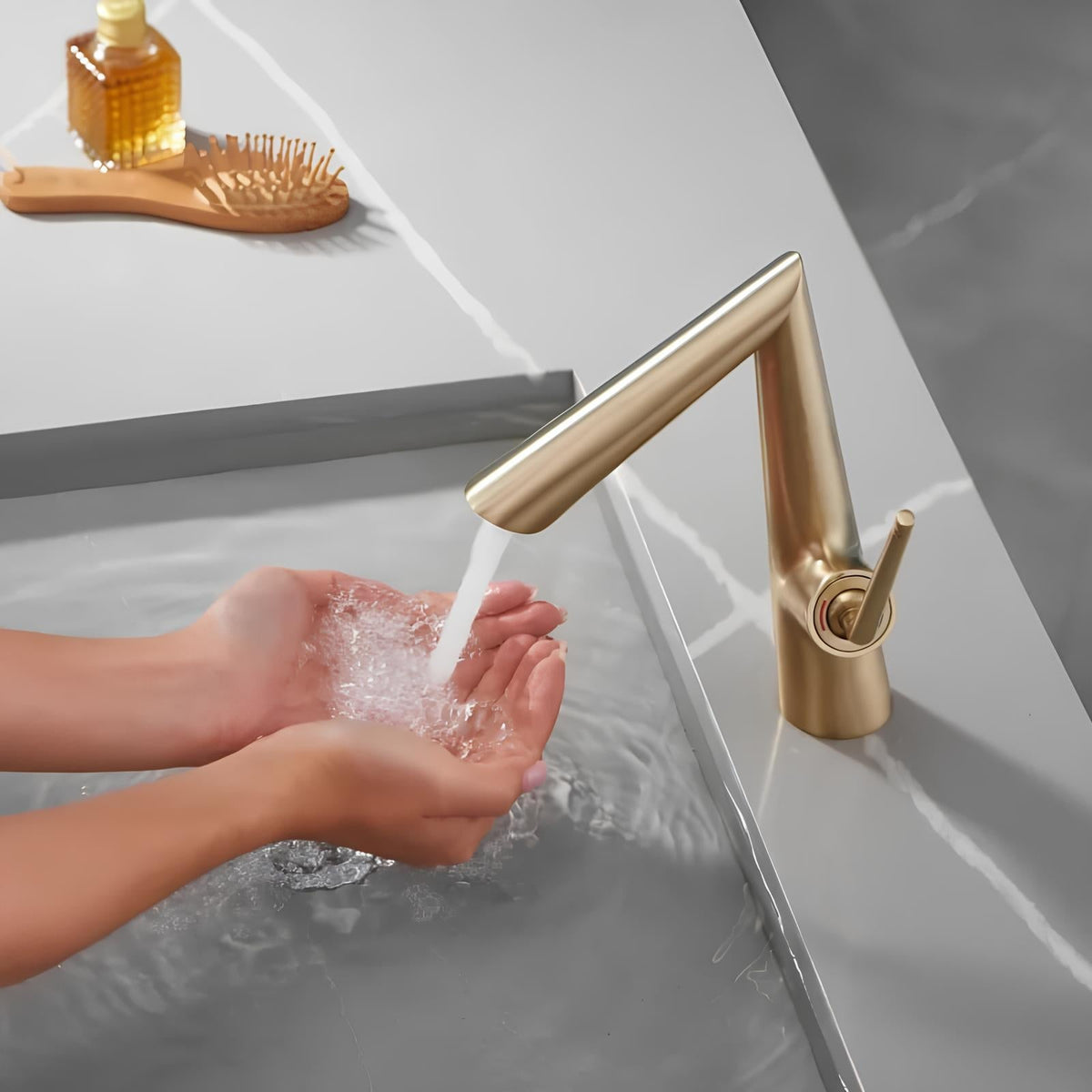 Robinet de lavabo contemporain levier