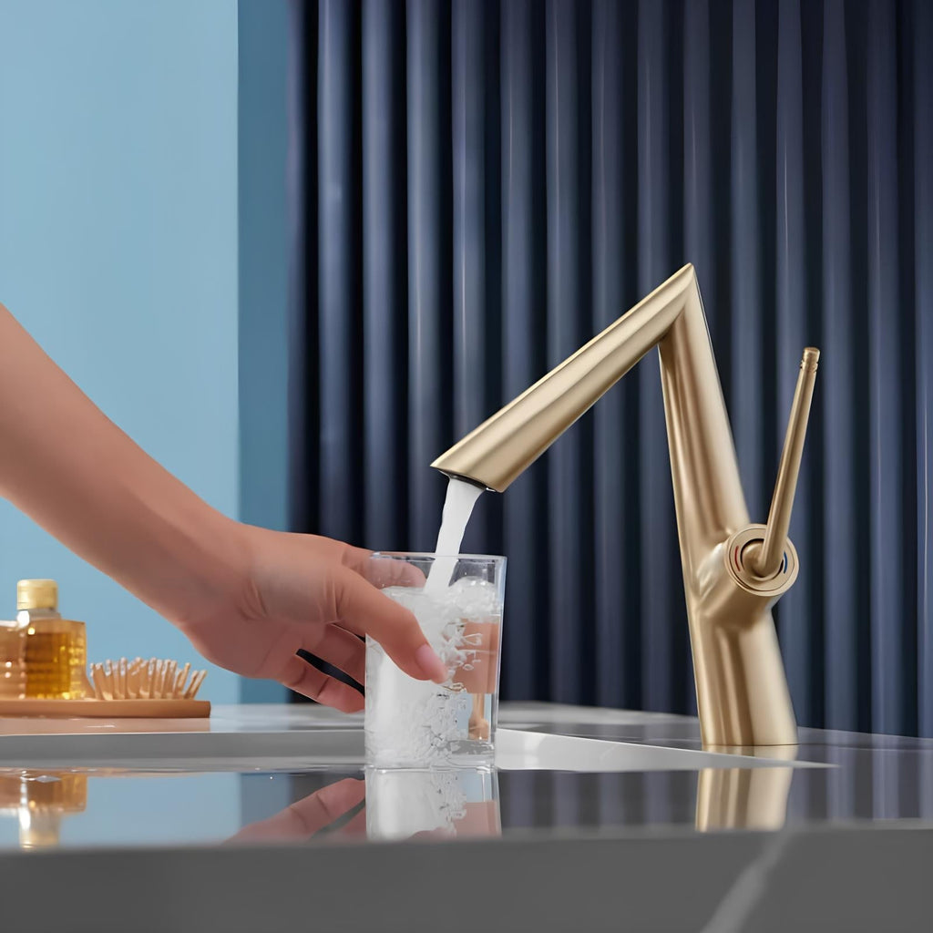 Robinet de lavabo contemporain levier