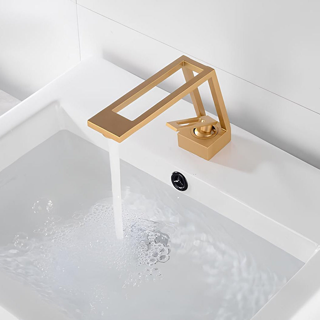 Robinet de lavabo mitigeur contemporain laiton