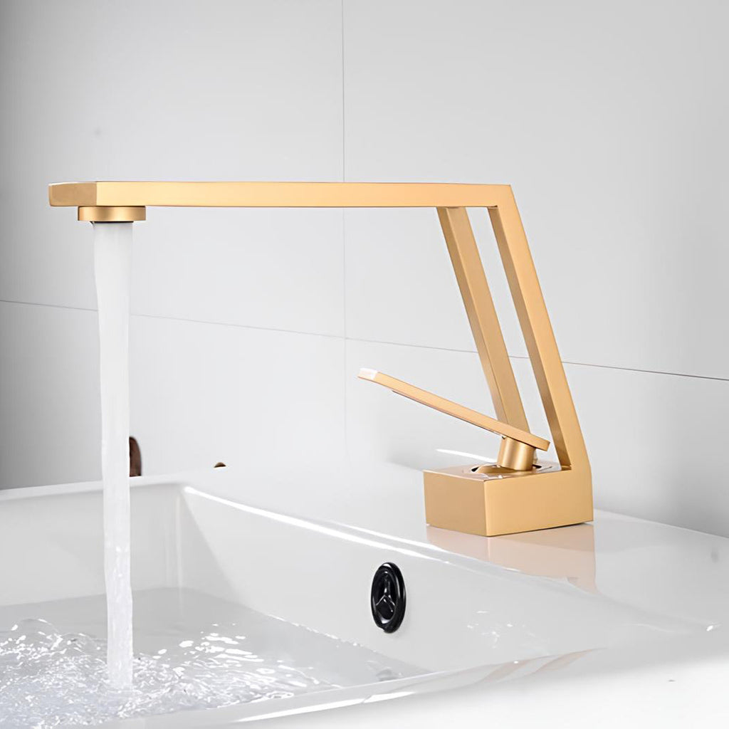 Robinet de lavabo mitigeur contemporain laiton