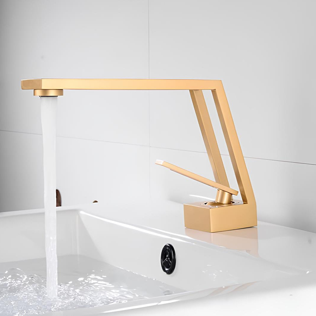 Robinet de lavabo mitigeur contemporain laiton