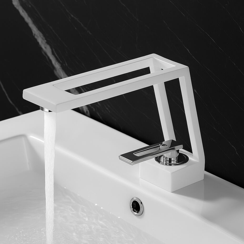 Robinet de lavabo mitigeur contemporain laiton