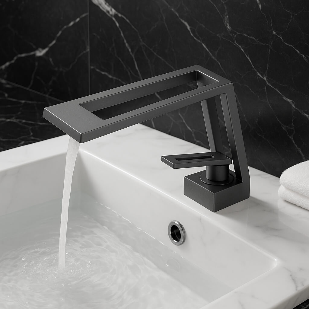 Robinet de lavabo mitigeur contemporain laiton