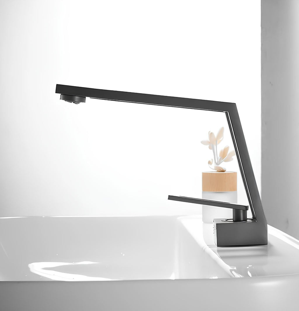 Robinet de lavabo mitigeur contemporain laiton