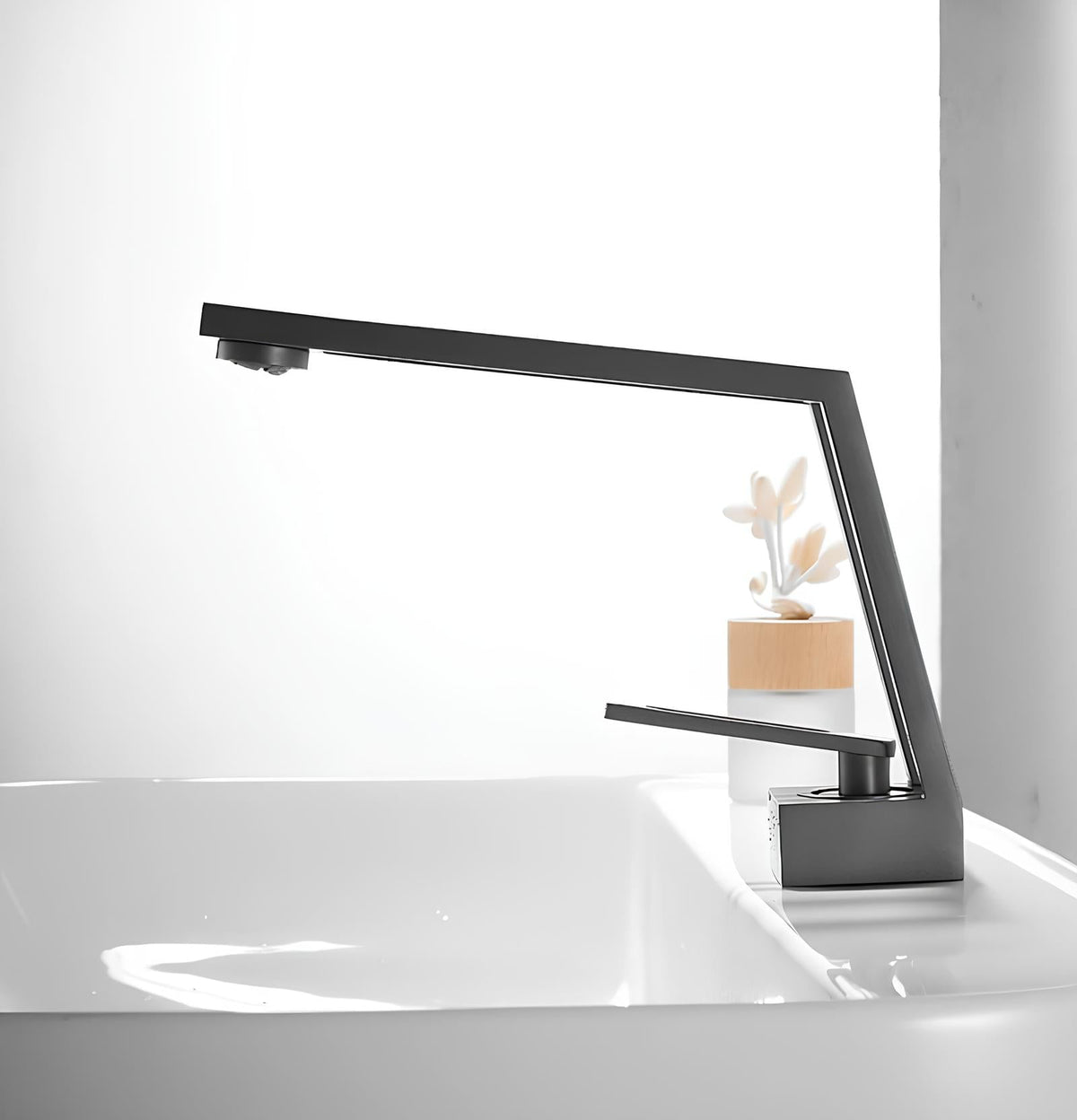 Robinet de lavabo mitigeur contemporain laiton
