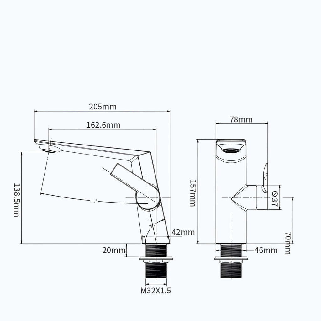 Robinet de lavabo monocommande laiton massif