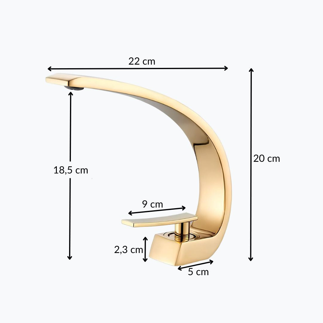Robinet de lavabo minimaliste laiton poli