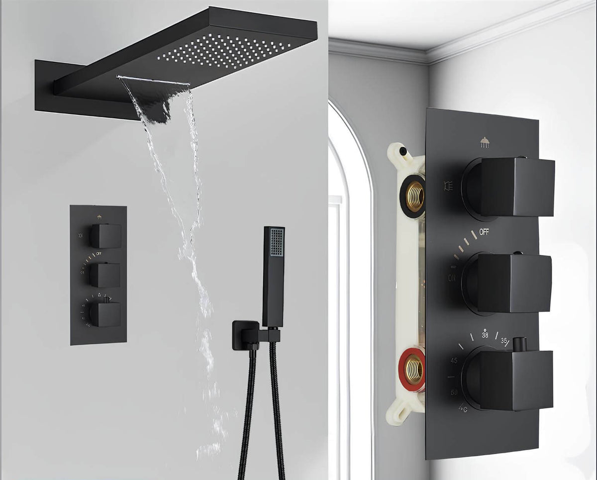 Robinet douche encastré cascade et pluie
