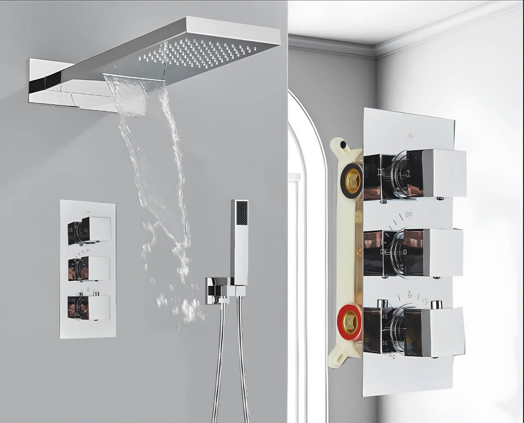 Robinet douche encastré cascade et pluie
