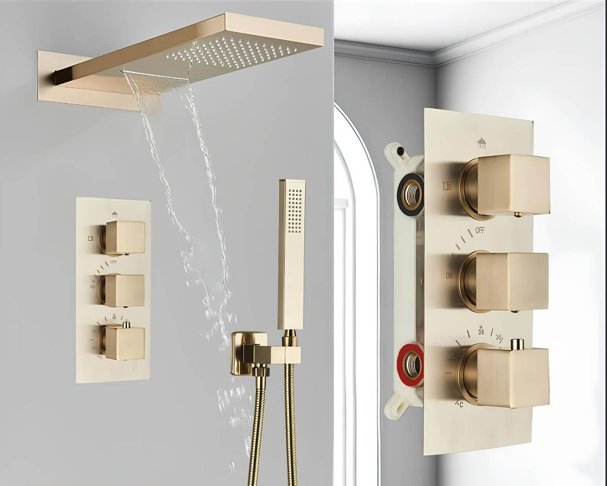 Robinet douche encastré cascade et pluie