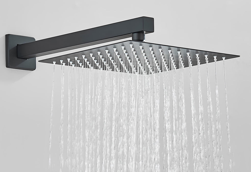 Robinet douche encastré noir cascade pluie