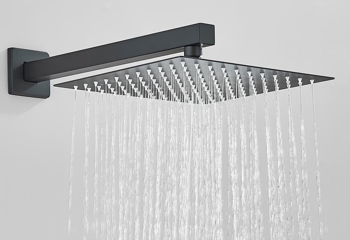 Robinet douche encastré noir cascade pluie