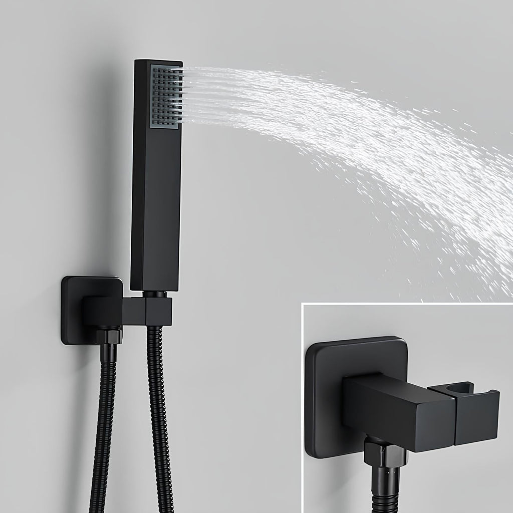Robinet douche encastré noir cascade pluie