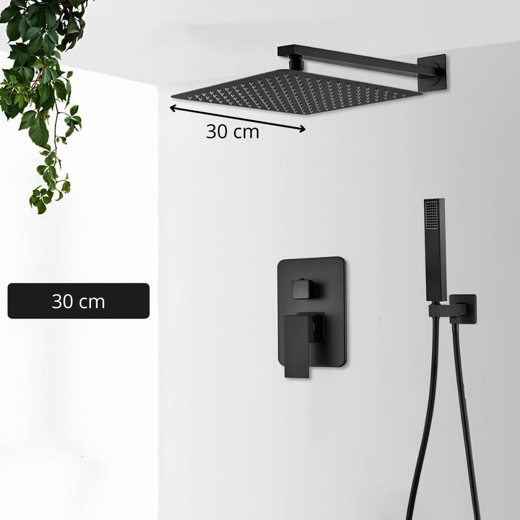Robinet douche encastré noir cascade pluie