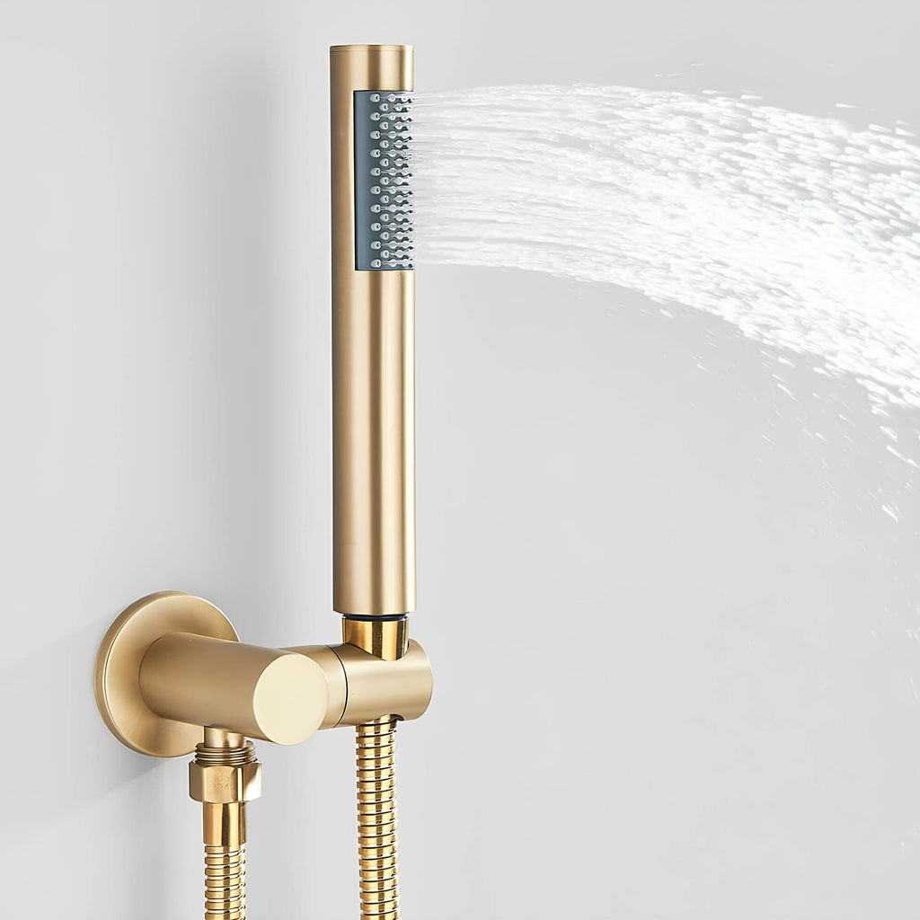 Robinet douche encastré rond dorée brossée