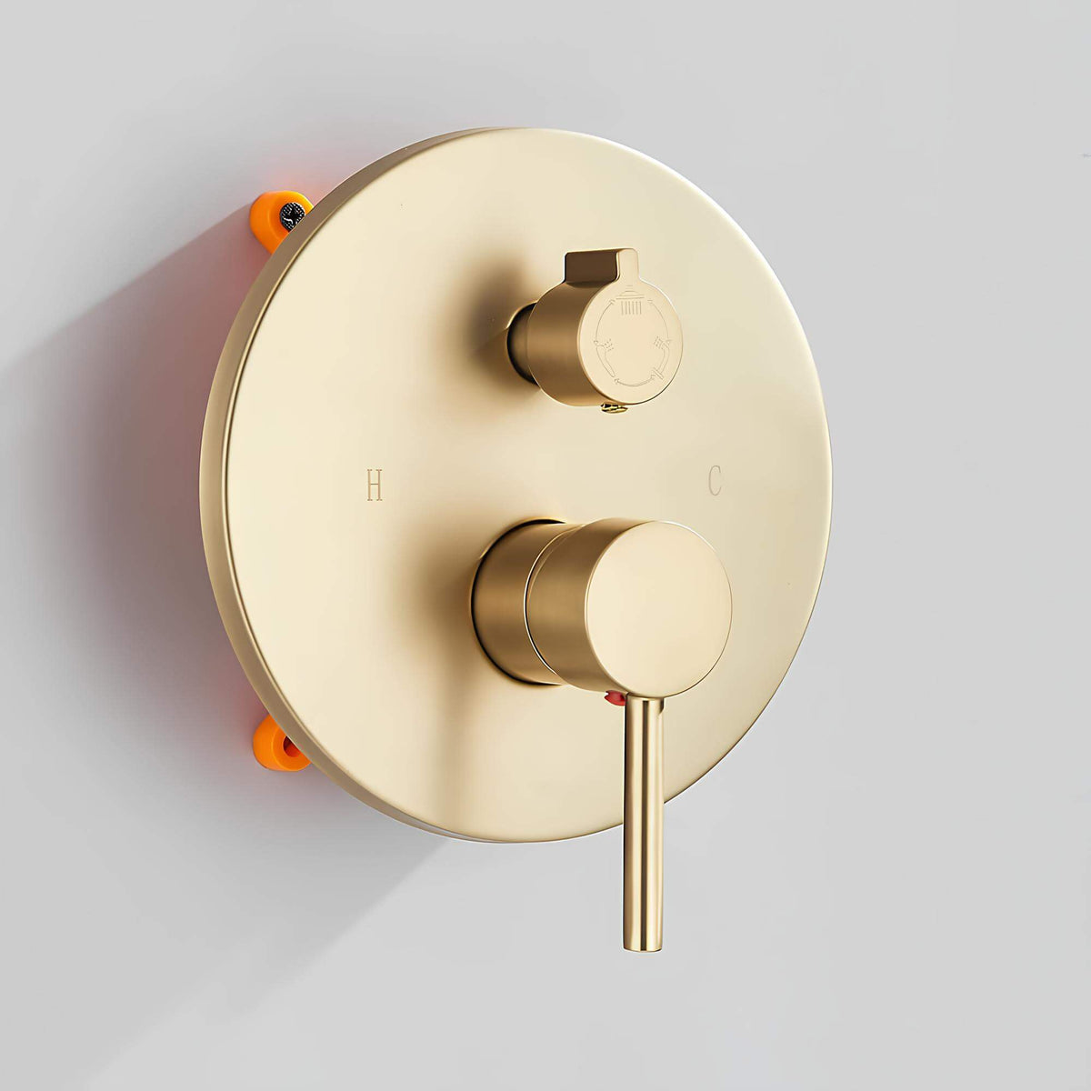Robinet douche encastré rond dorée brossée