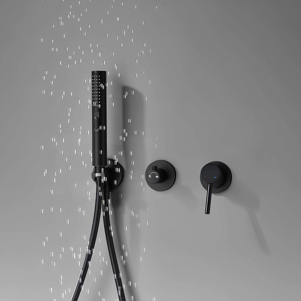 Robinet douche mural noir mat haute pression