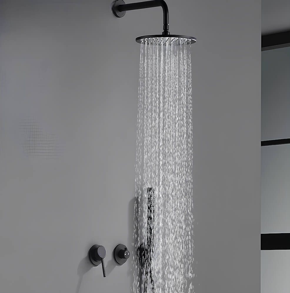 Robinet douche mural noir mat haute pression