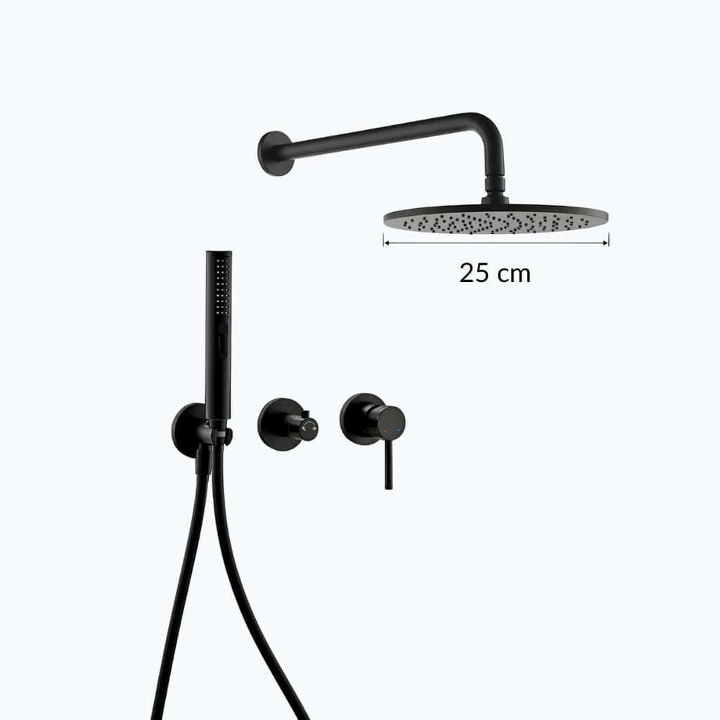 Robinet douche mural noir mat haute pression