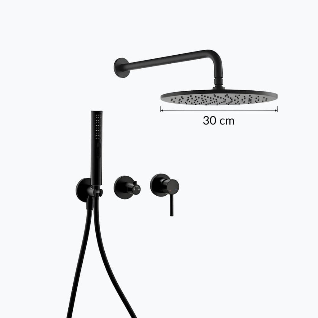 Robinet douche mural noir mat haute pression