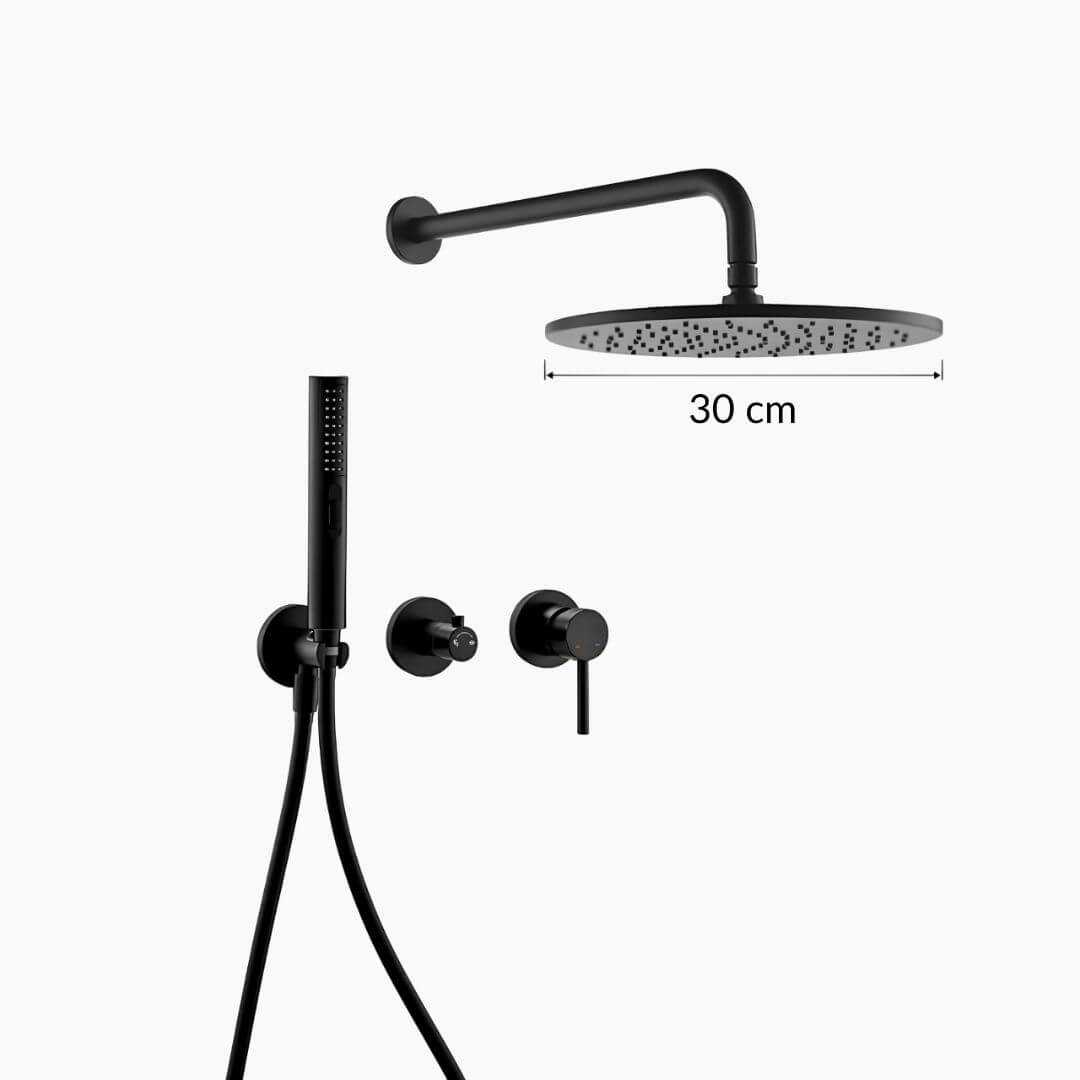 Robinet douche mural noir mat haute pression