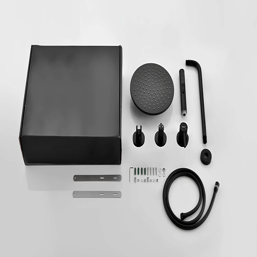 Robinet douche mural noir mat haute pression
