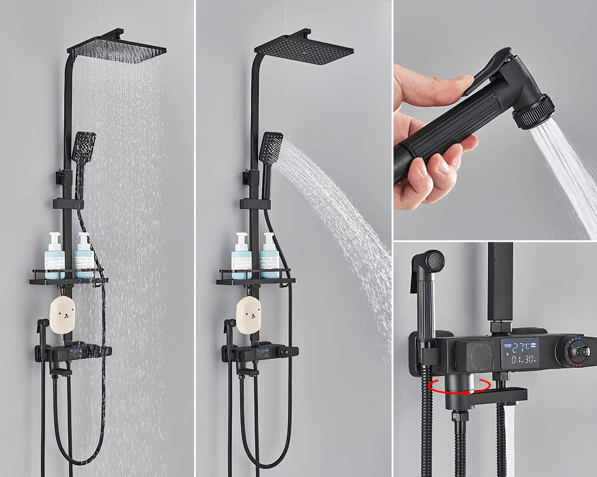 Robinet douche thermostatique digital 4 fonctions