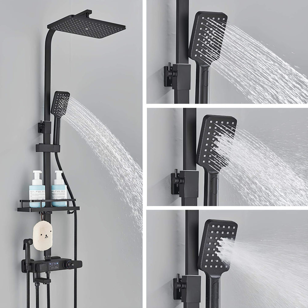 Robinet douche thermostatique digital 4 fonctions