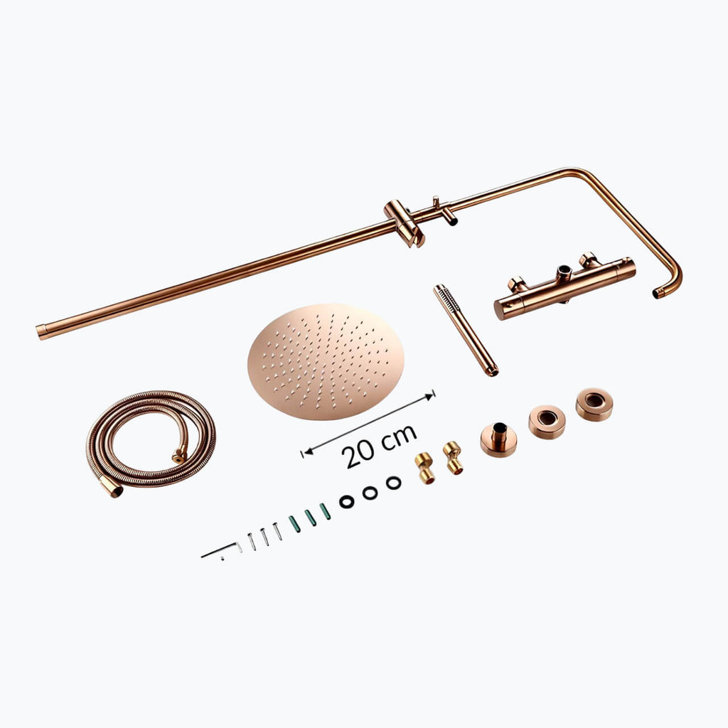 Mitigeur thermostatique douche mural laiton poli