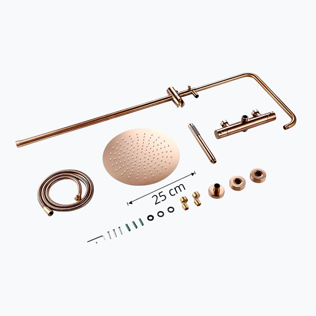 Mitigeur thermostatique douche mural laiton poli