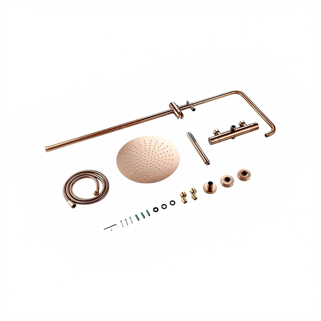Mitigeur thermostatique douche mural laiton poli