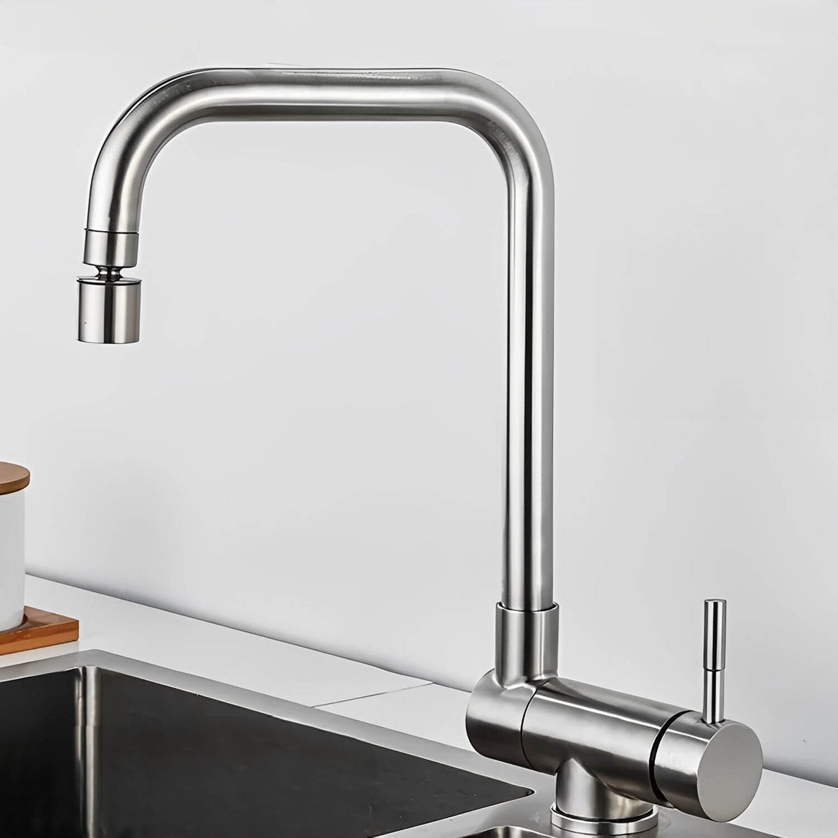 Robinet cuisine inox pliable douchette double rotation