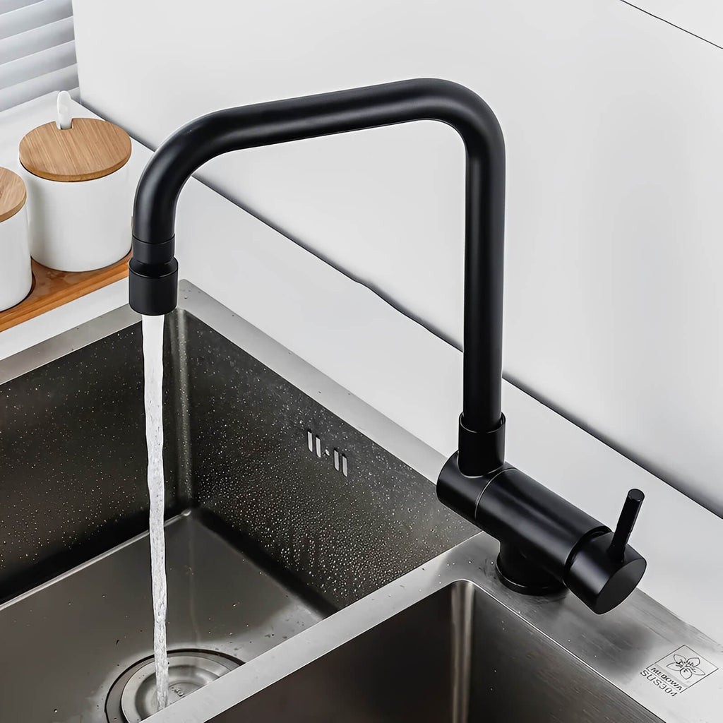 Robinet cuisine inox pliable douchette double rotation