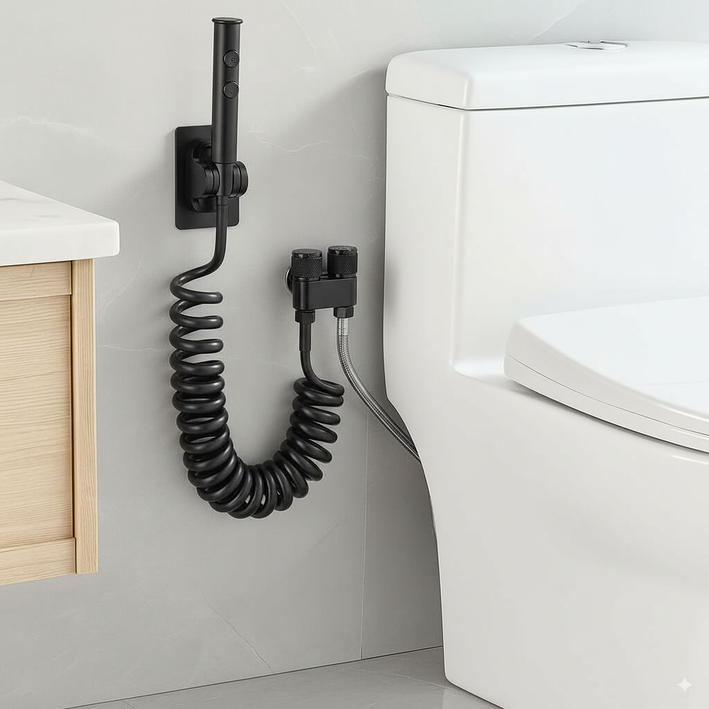 Robinet douchette WC double jet doux puissant