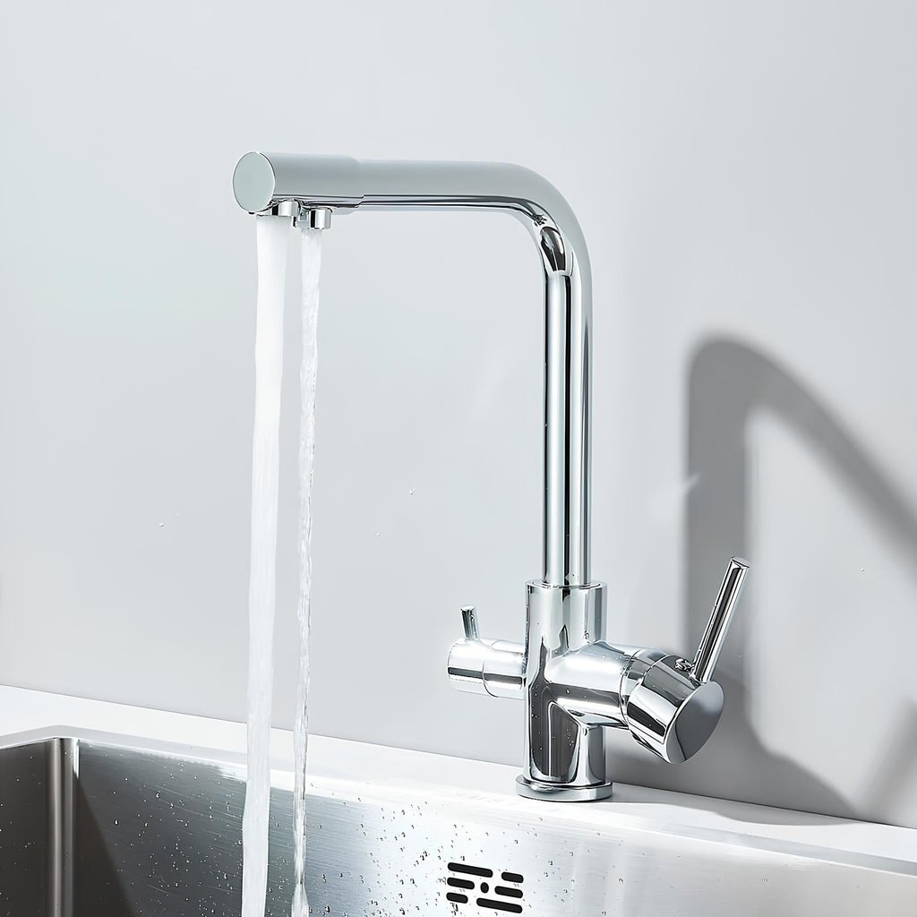 Robinet évier 3 voies eau filtrée laiton