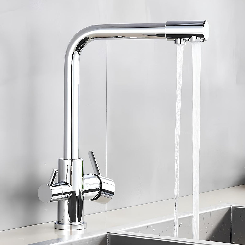 Robinet évier 3 voies eau filtrée laiton