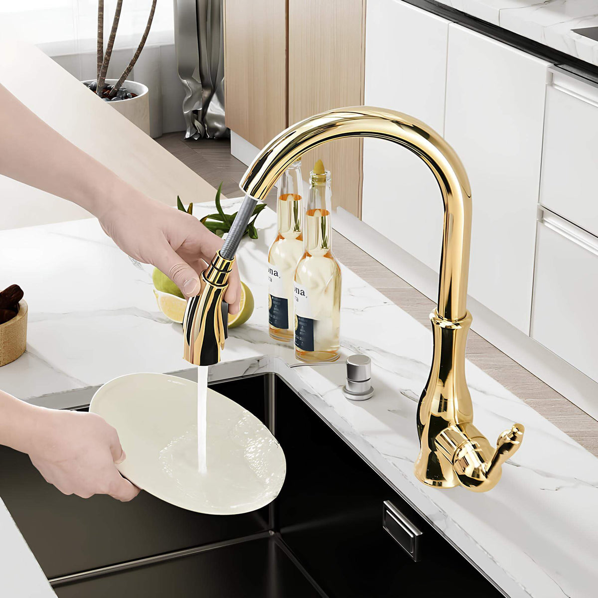 Robinet cuisine avec douchette extractible 360°
