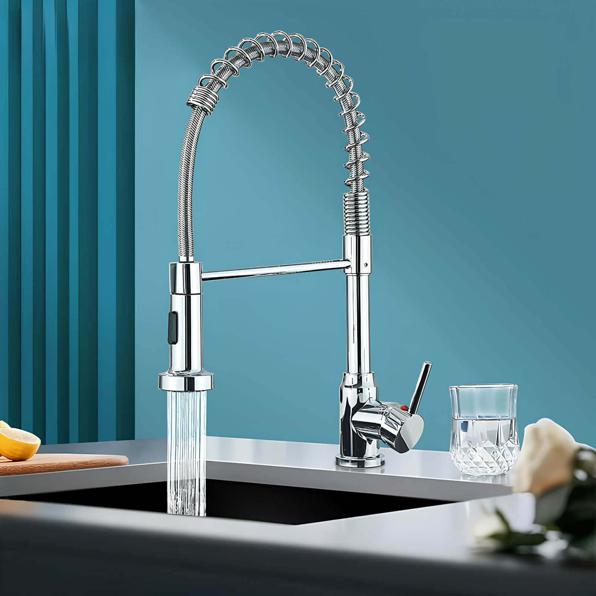 Robinet évier douchette extractible inox