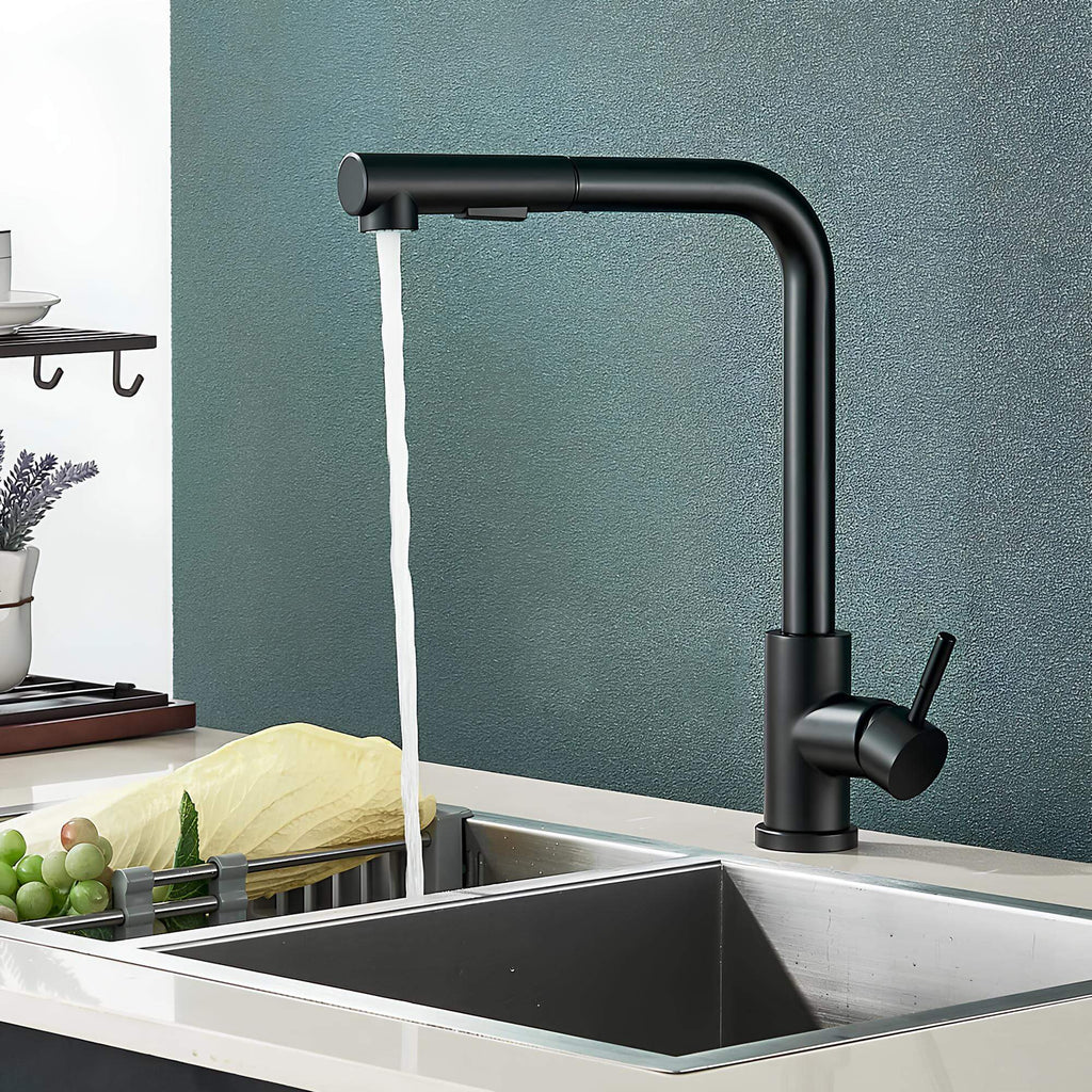 Robinet évier douchette rétractable inox