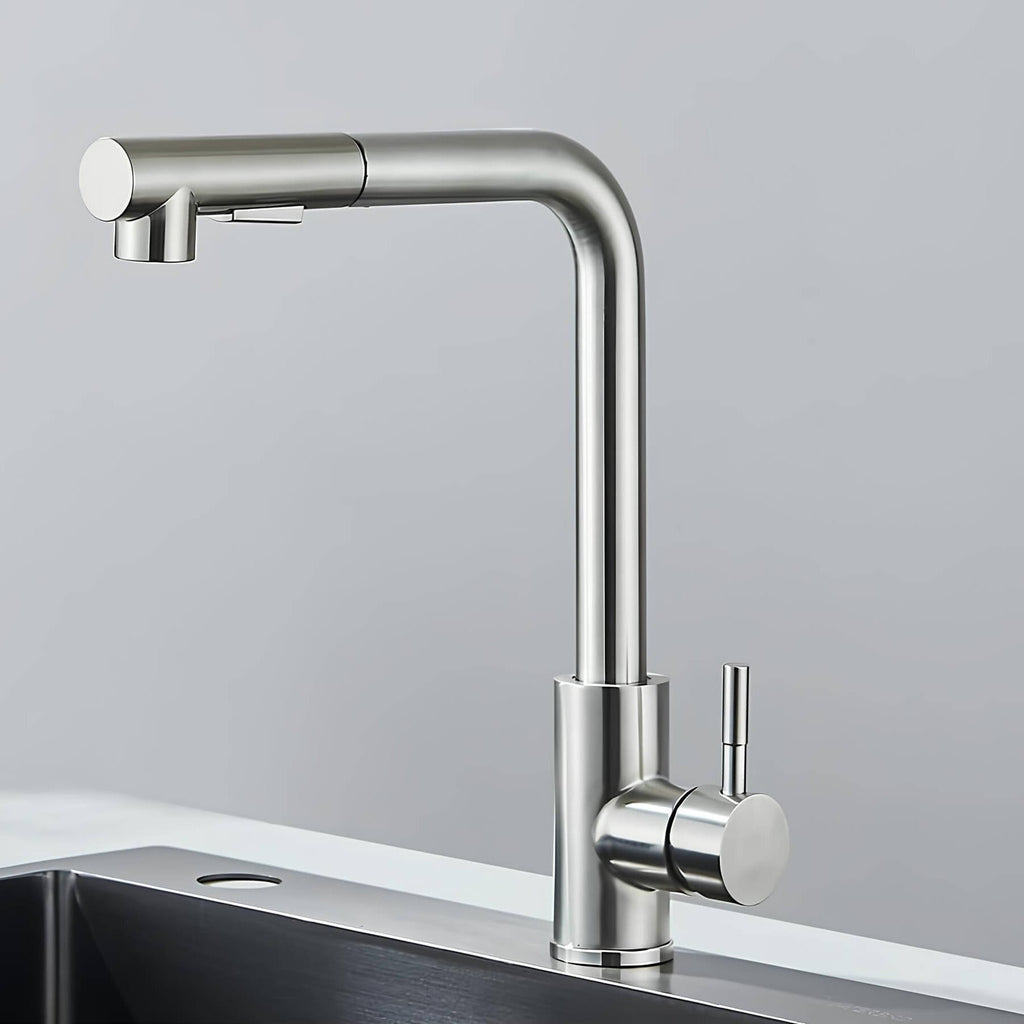 Robinet évier douchette rétractable inox