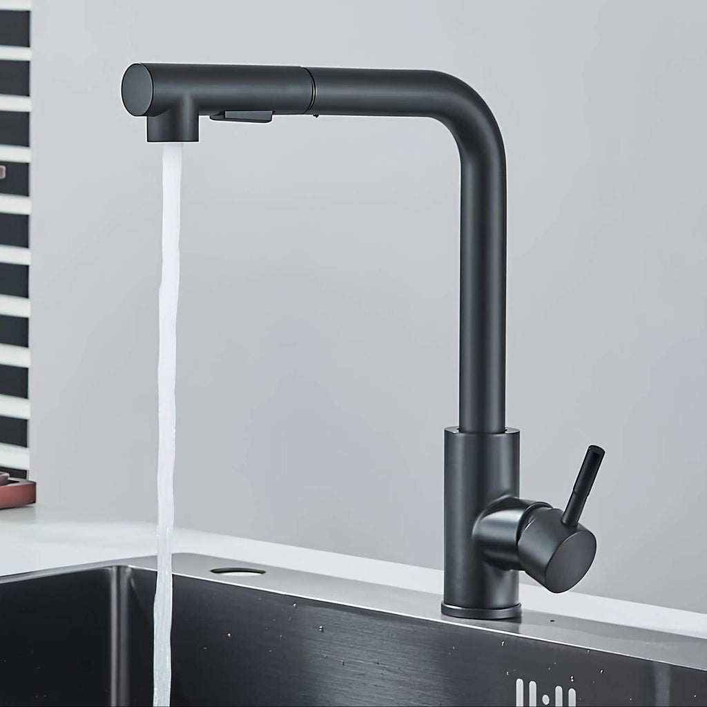 Robinet évier douchette rétractable inox