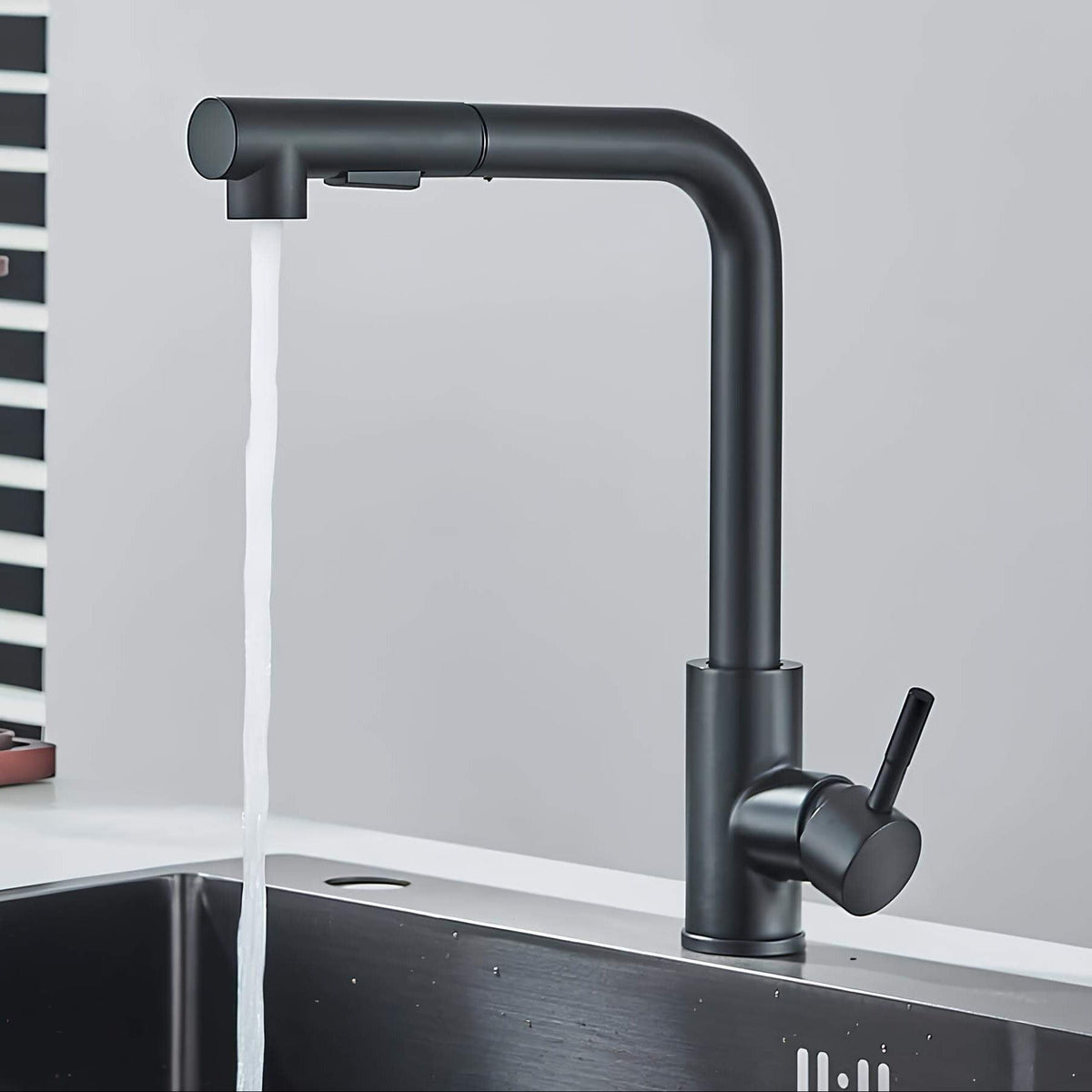Robinet évier douchette rétractable inox