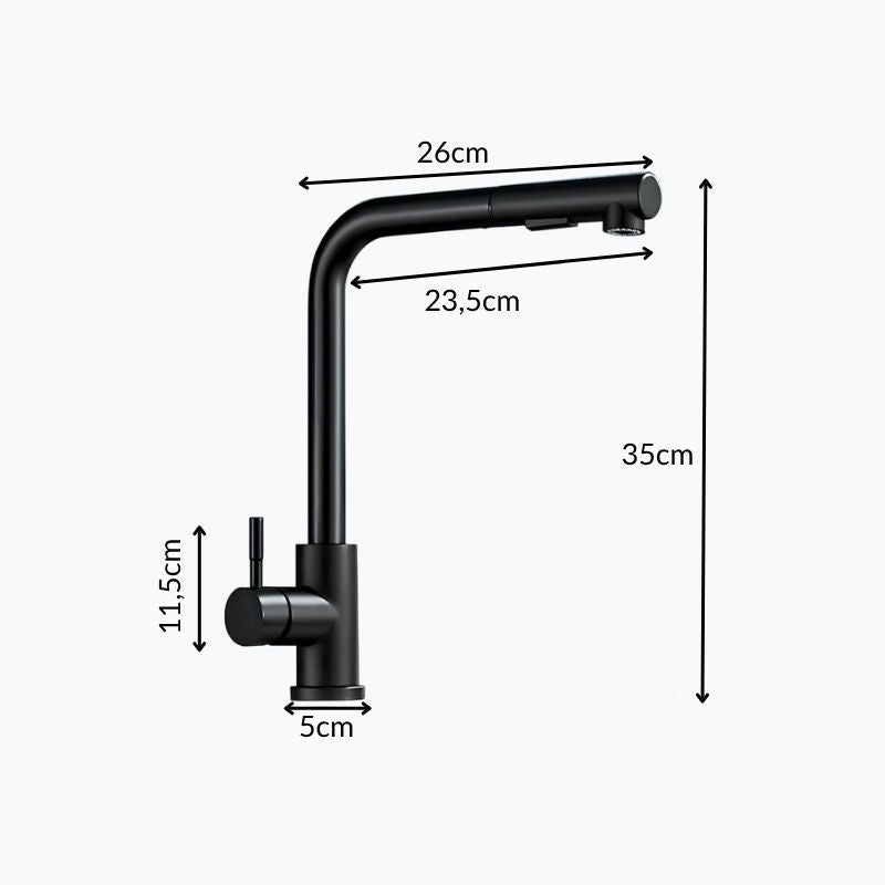 Robinet évier douchette rétractable inox