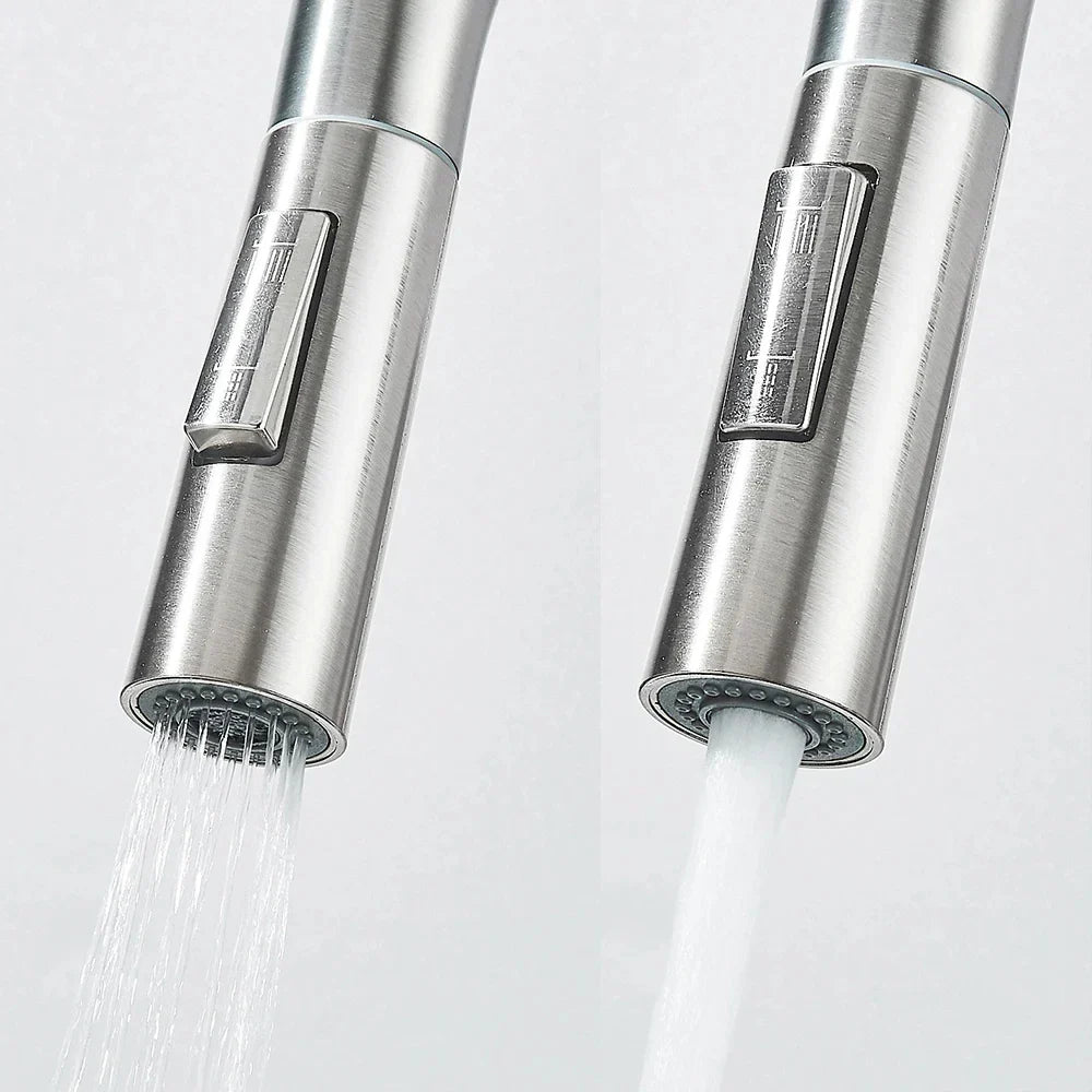 Robinet évier extractible monotrou acier inoxydable