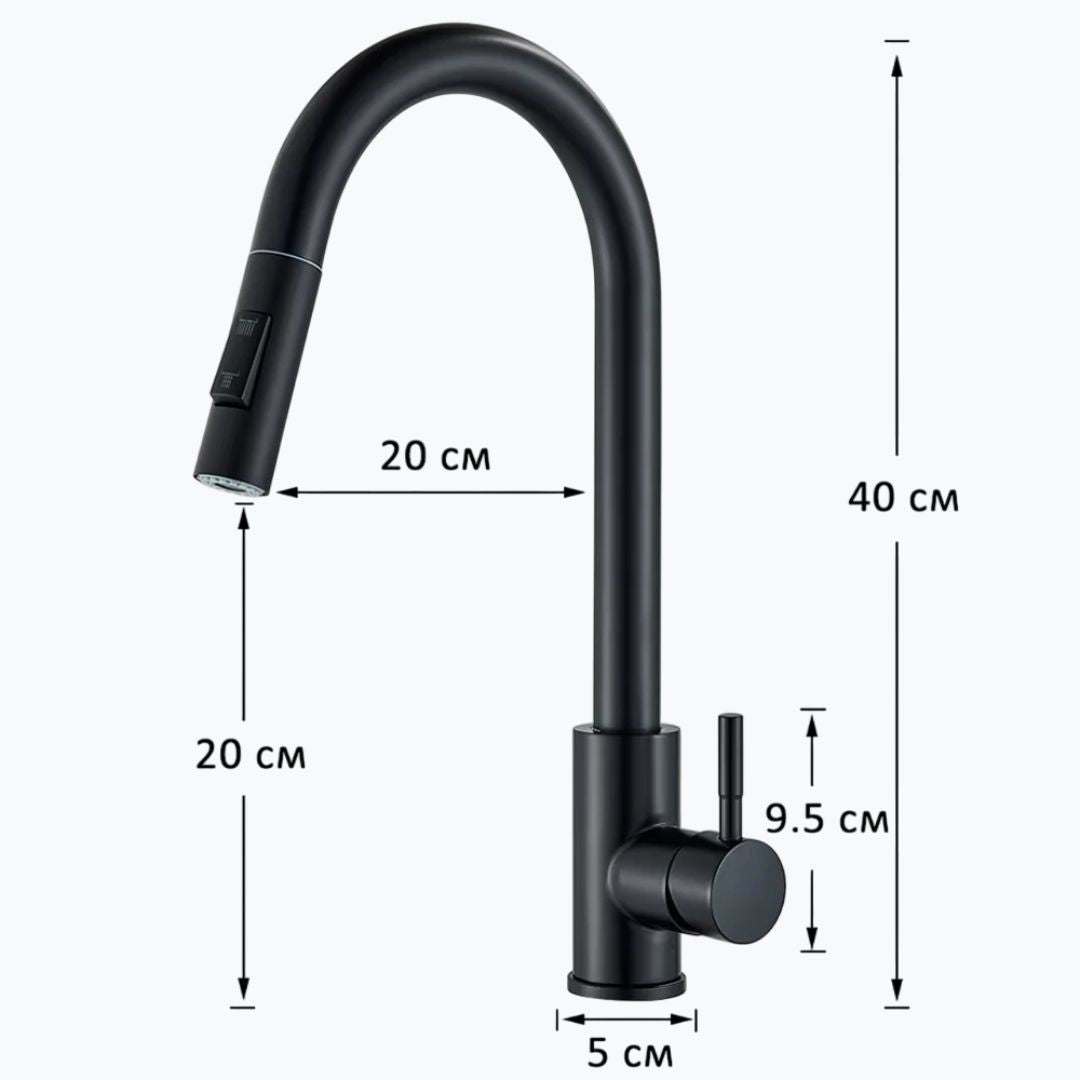 Robinet évier extractible monotrou acier inoxydable
