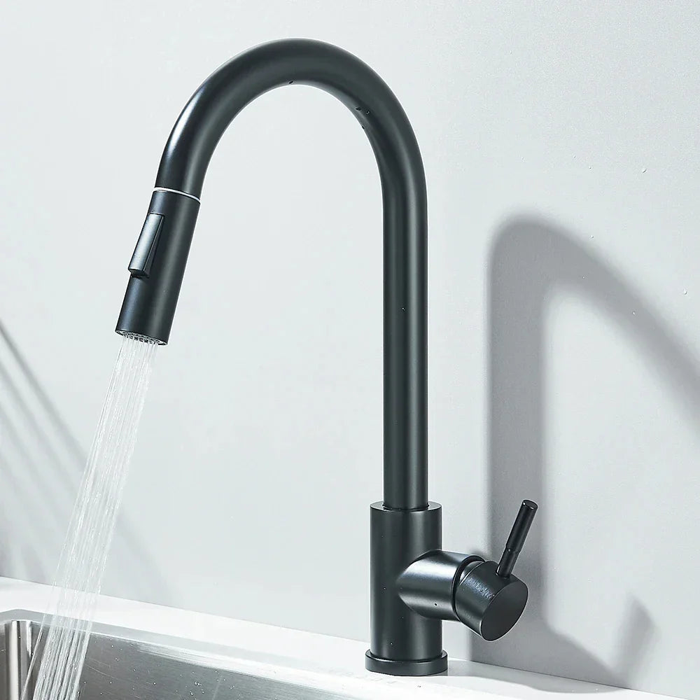 Robinet évier extractible monotrou acier inoxydable